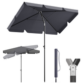 Sekey, 200x125 cm Rectangular Balcony Parasol, with Protective Cover, Sun Protection UV 50+